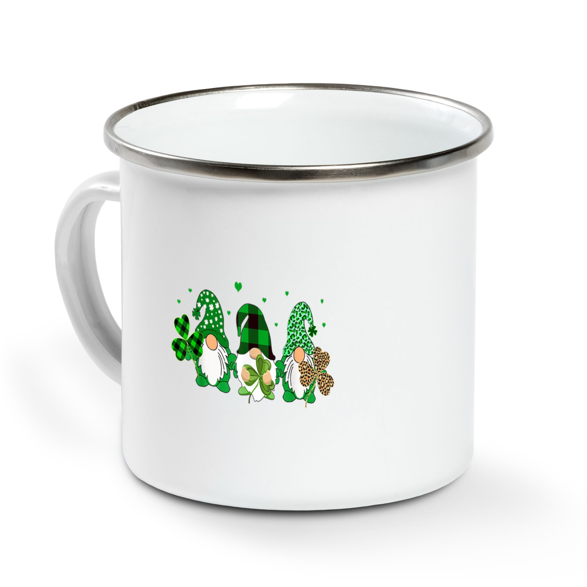 Custom Mug Three Gnomes Holding Shamrock Leopard Plaid St Patrick’S Day –  Campfire Mug