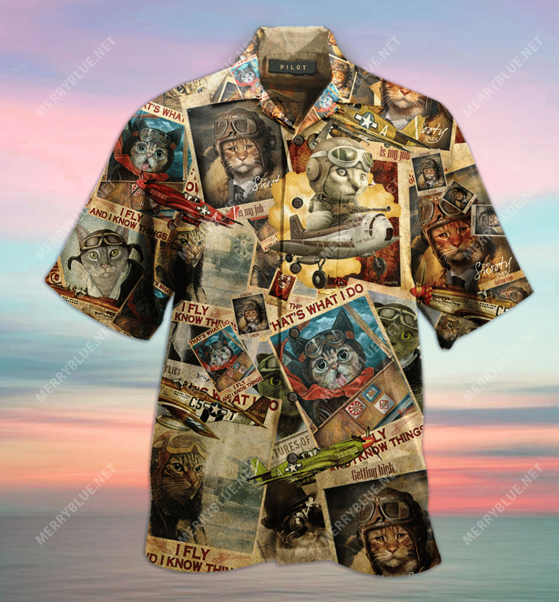 Amazing Pilot Cat Unisex Hawaiian Shirt