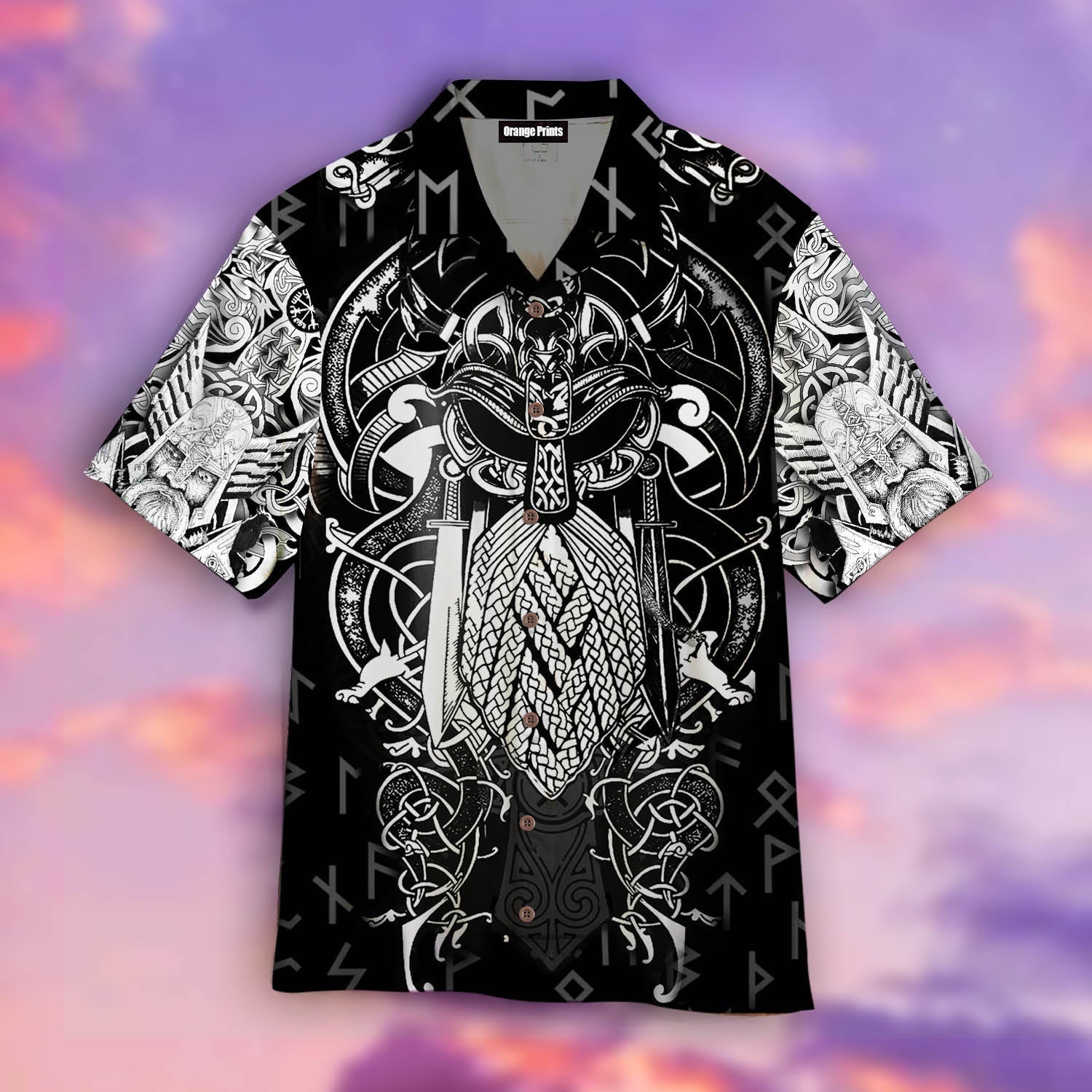 Vikings Odin Tattoo Hawaii Shirt For Men Women Ha84363