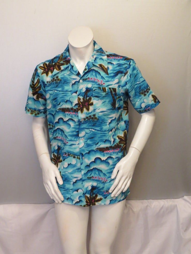 Vintage Hawa En Aloha Motif Oc An Avec N On Palmiers Homme Shirt