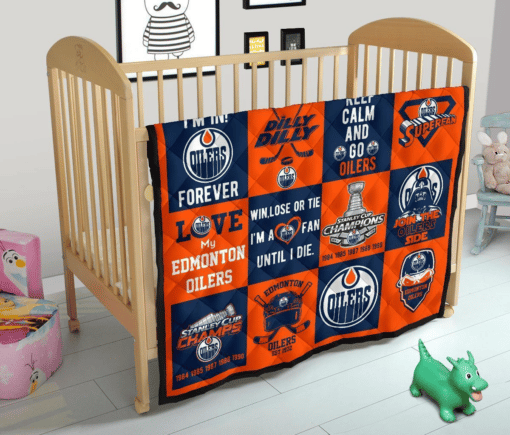 Edmonton Oilers Quilt Blanket H98