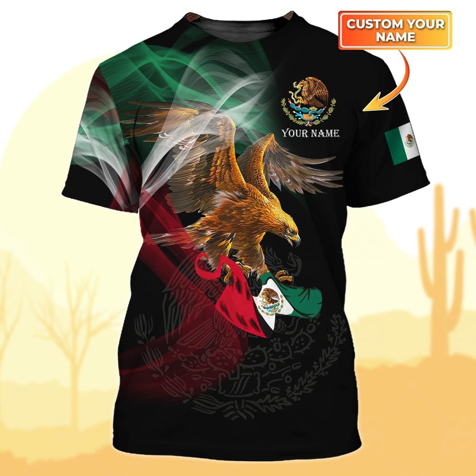 3D All Over Print Mexico Shirt, Eagle Pride Mexico Shirt, Mexico Smock Tshirt, Mexican Shirt For Woman