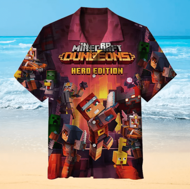 Minecraft For Man And Woman Print Short Sleeve Hawaii Shirt Ha30657