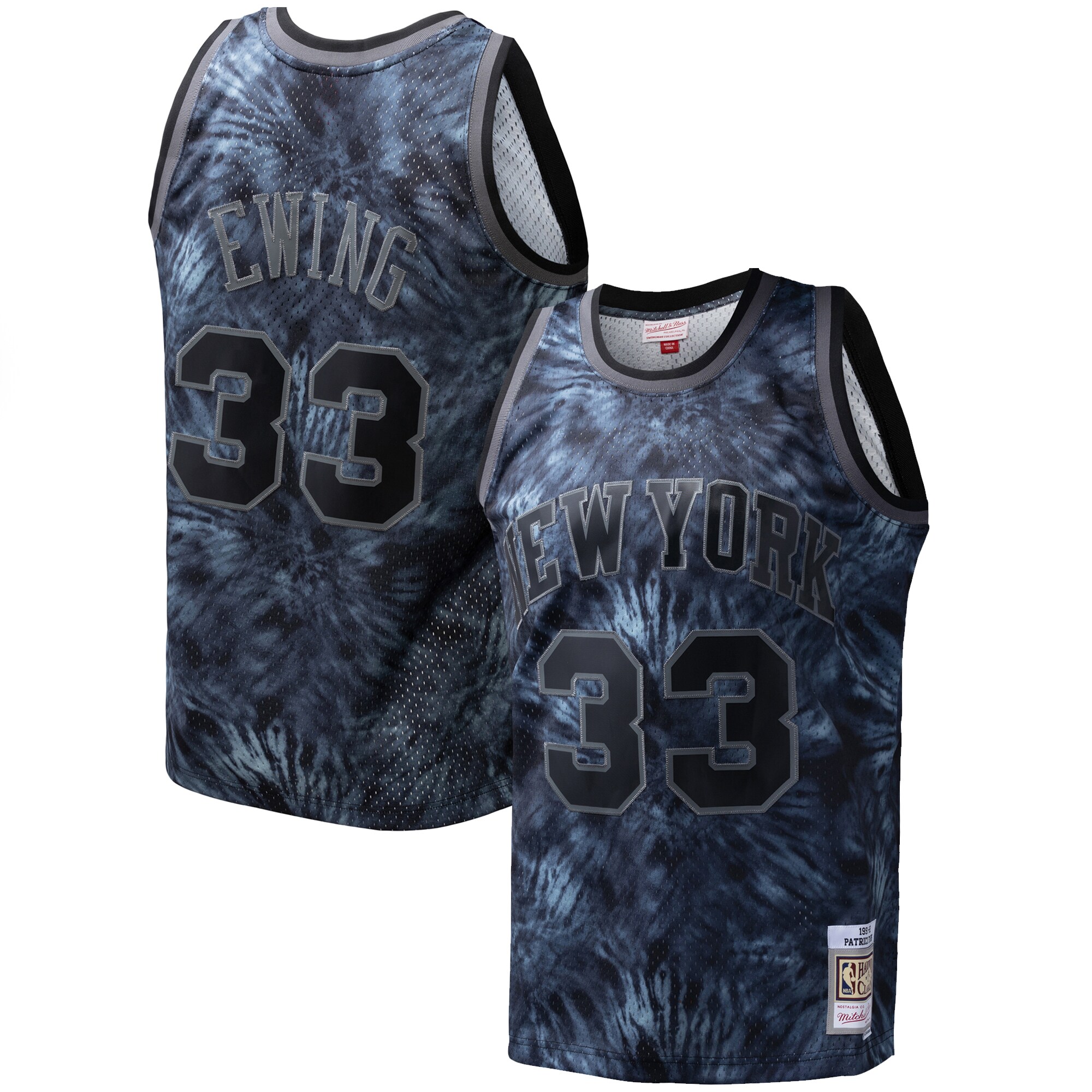 Patrick Ewing New York Knicks Mitchell & Ness Hardwood Classics 1991/92 Tie-Dye Swingman Jersey – Black