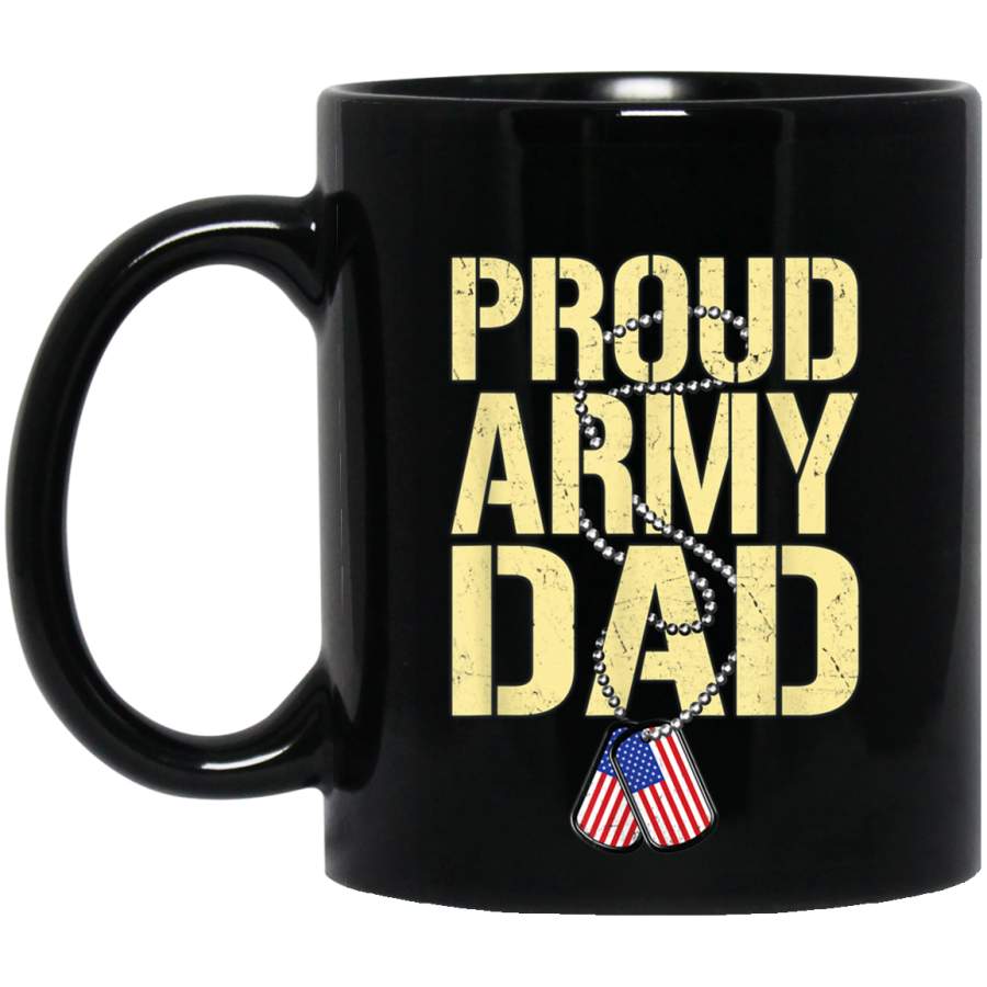 Mens Proud Army Dad Shirt Patriotic Family Military Father Gifts Veterans Day Christmas Gift Mug