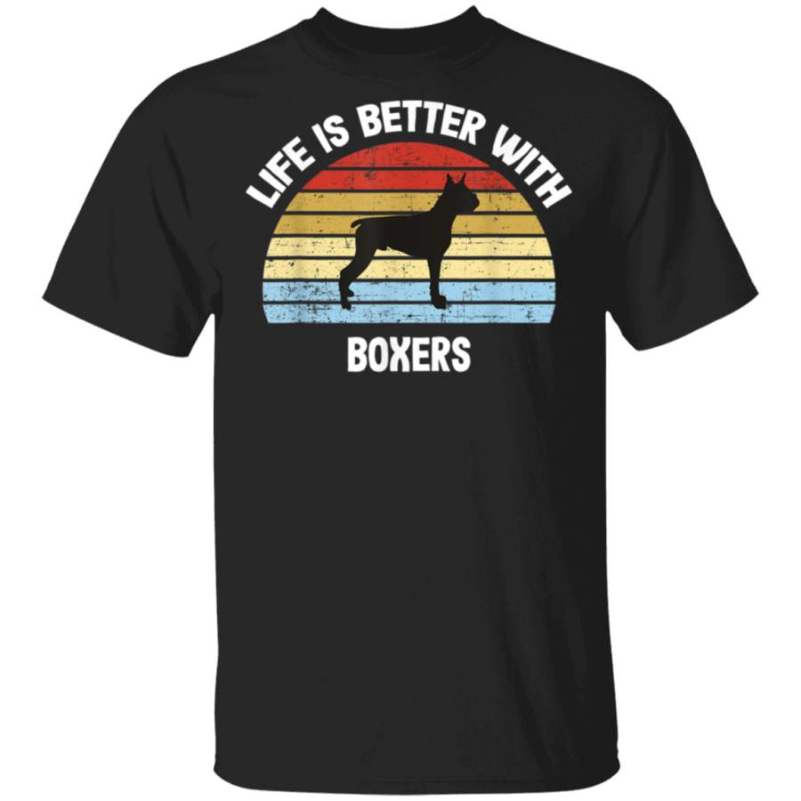 Retro Boxer Dog Gift Tshirt