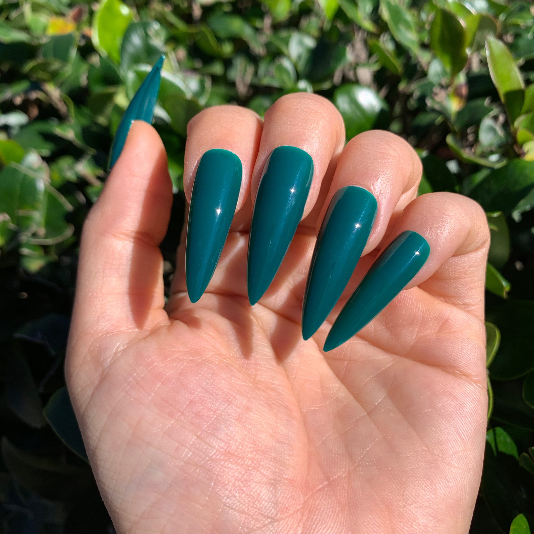 Rich Emerald Stiletto Press On Nails l Shiny Gloss or Matte l Salon Grade l 20 Pcs Full Set l Not Your Basic Mani l Gift