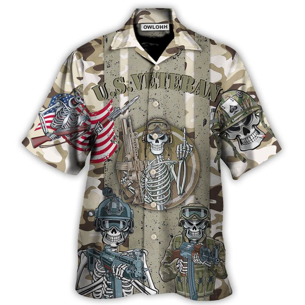 Veteran Us America Flag Skull Style Hawaii Shirt Ha86959