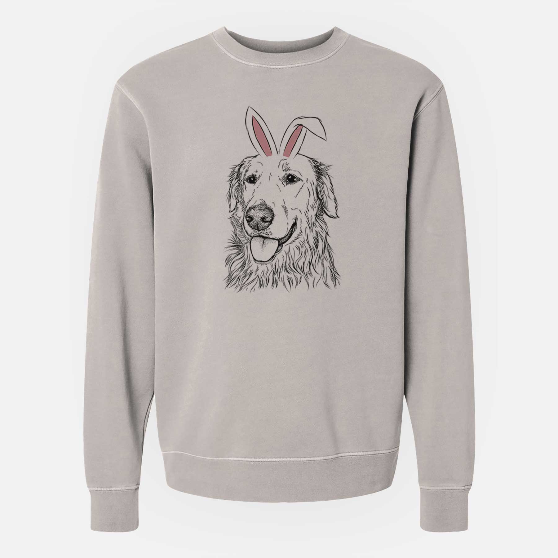 Easter Hopper The Golden Retriever – Unisex Pigment Dyed Crew Sweatshirt