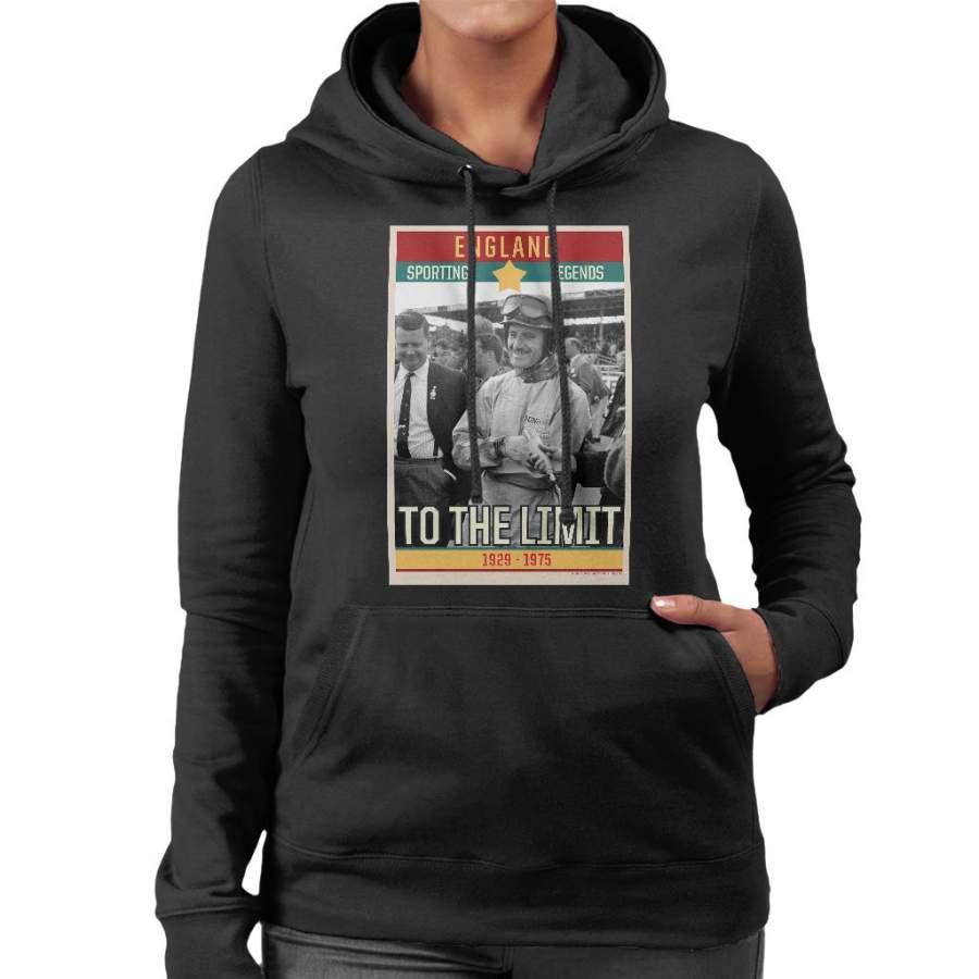 Sporting Legends Poster England Norman Graham Hill To The Limit 1929 To 1975 Women’s Hooded Sweatshirt