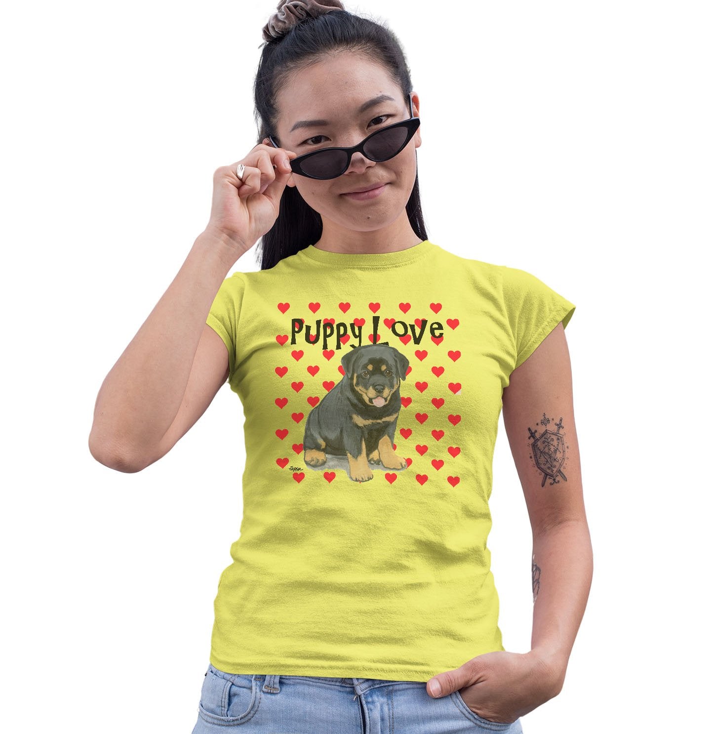 Rottweiler Puppy Love – Women’S Fitted T-Shirt