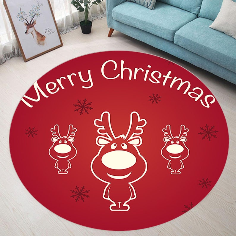 Merry Christmas, Christmas, Christmas Rug, Red Merry Christmas Rug, Christmas Carpet, Round Christmas Rug, Floor Area Rug, Modern Rug, Rugs