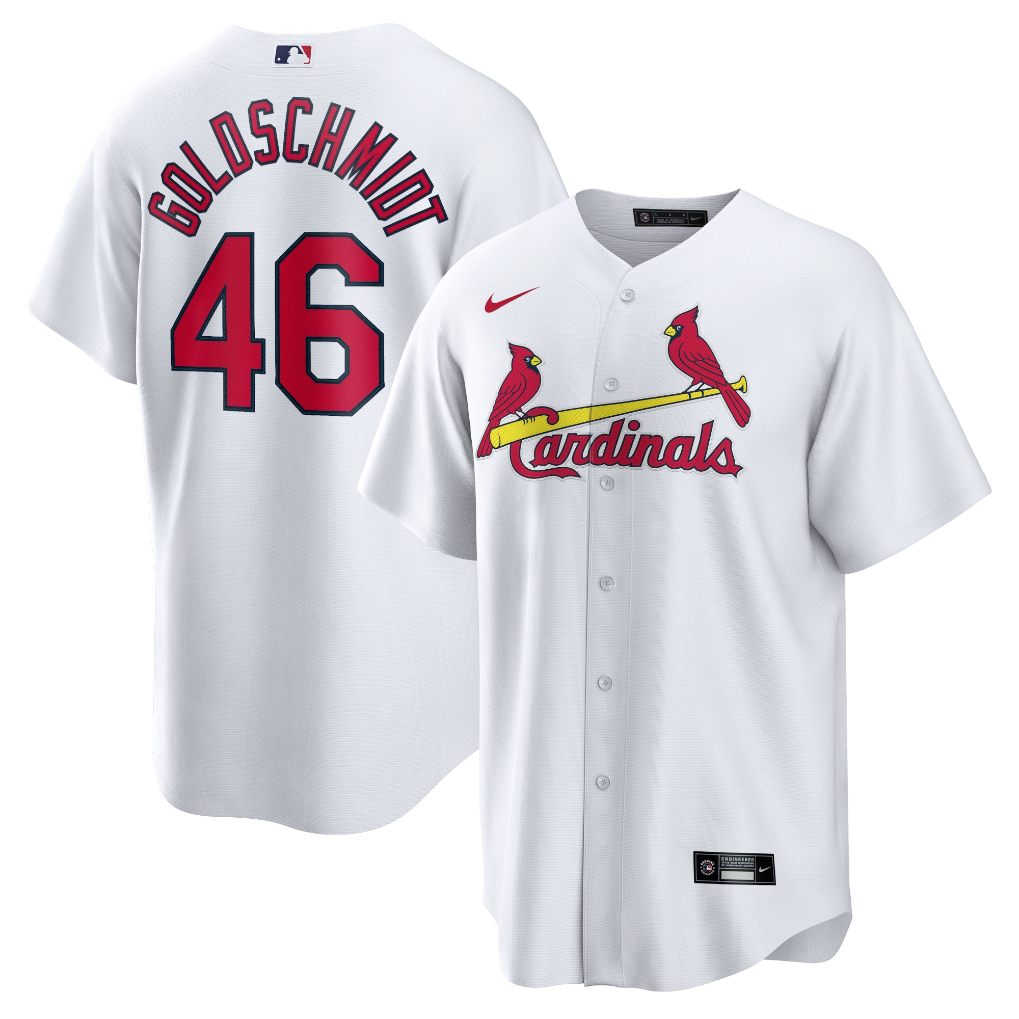 Men’s St. Louis Cardinals Paul Goldschmidt White Home Player Name Jersey