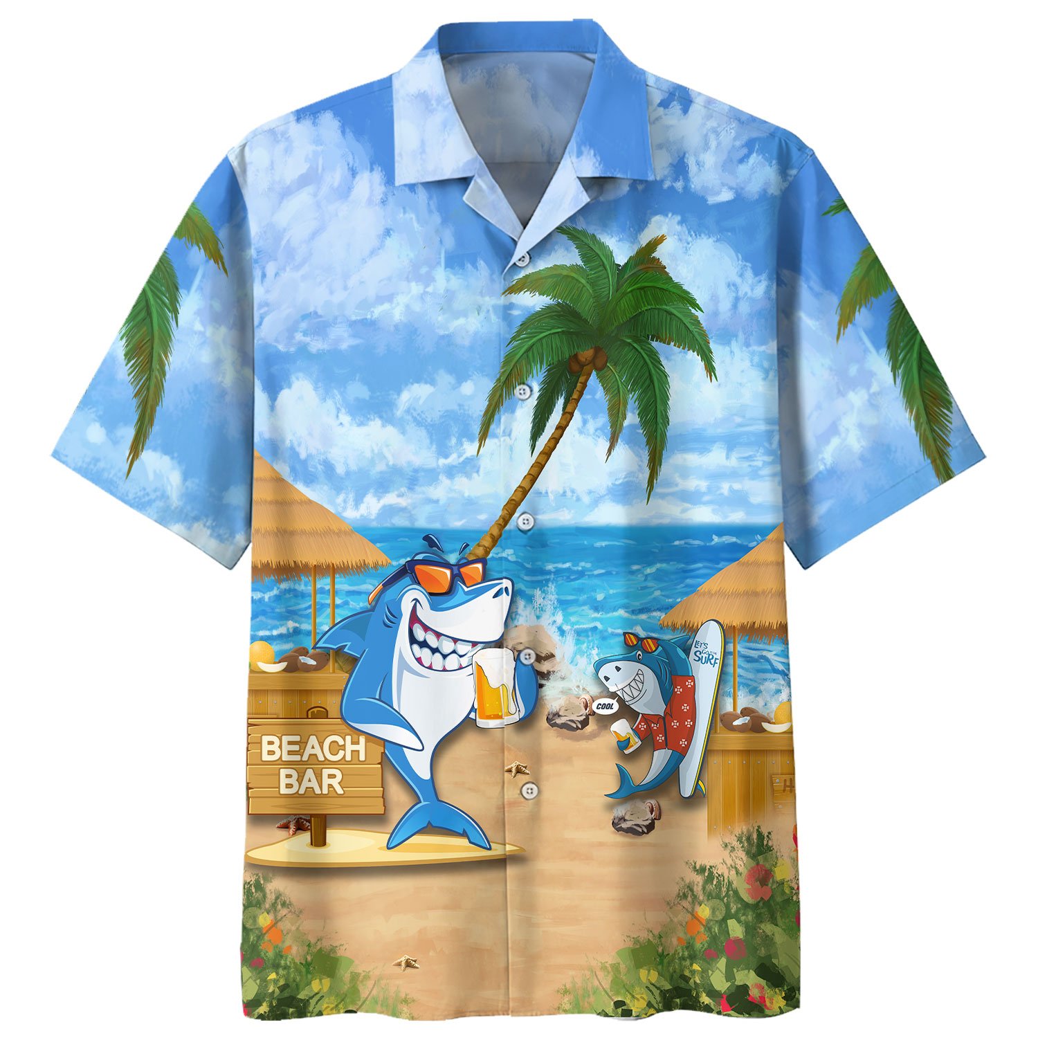 Famille Shark Bar Beer In Beach Hawaii Shirt Ha61236