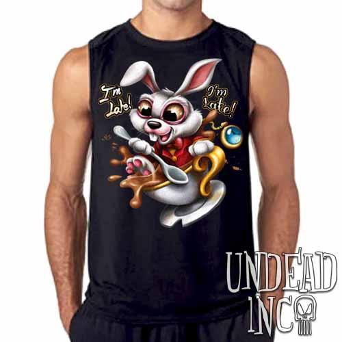 Alice In Wonderland White Rabbit I’M Late Teacup Mens Sleeveless Shirt