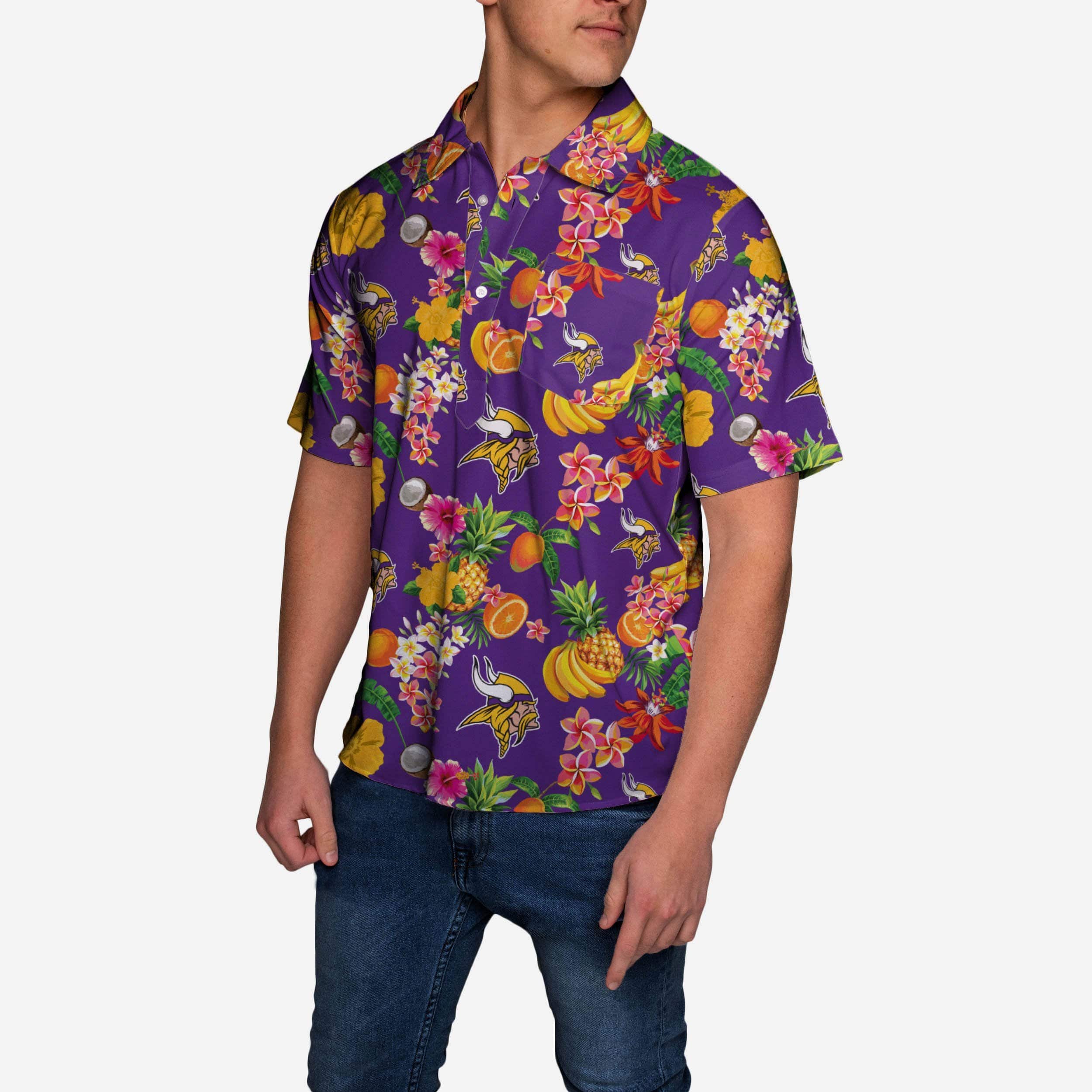 Minnesota Vikings Fruit Flair Short Sleeve Polo Shirt