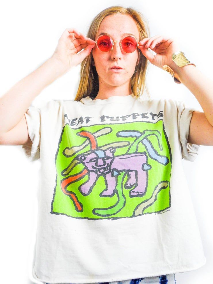 Vintage Meat Puppets Customized 80S Rare Shirt