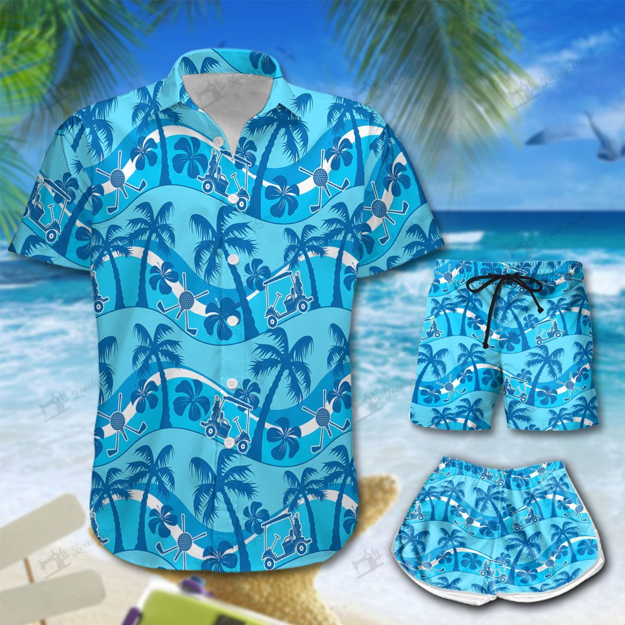 Golf Hawaiian Shirt Shorts Ha96194