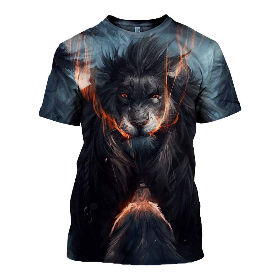 3D All Over Printed Lion T Shirt Hoodie 1214