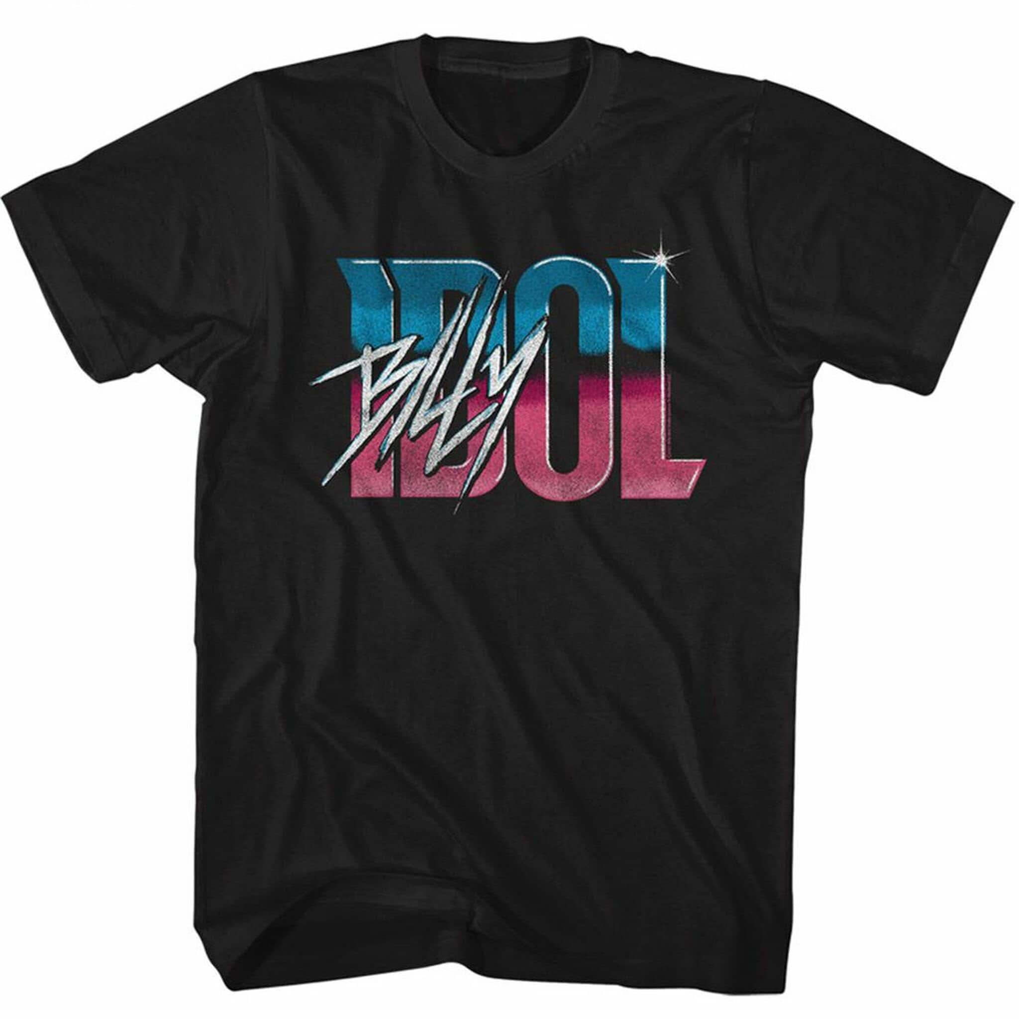 Billy Idol Idol Name Gradient Black Adult T-Shirt - Merchcustom Trending