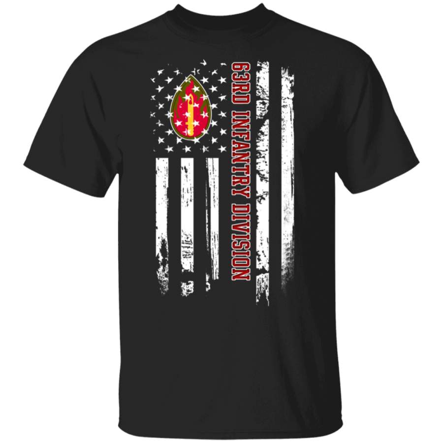 63rd Infantry Division Veteran American Flag Father’s Day Veteran’s Day Tshirt