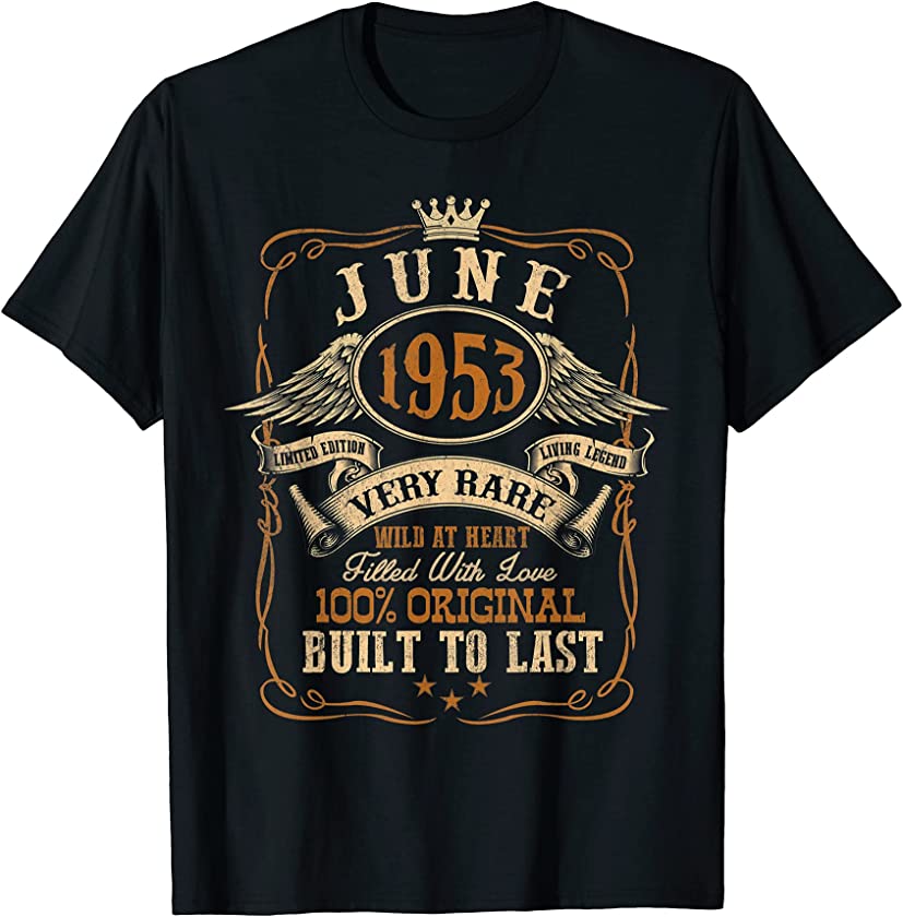 Vintage June 1953 Shirt 68 Years Old 68th Birthday Gift T-Shirt