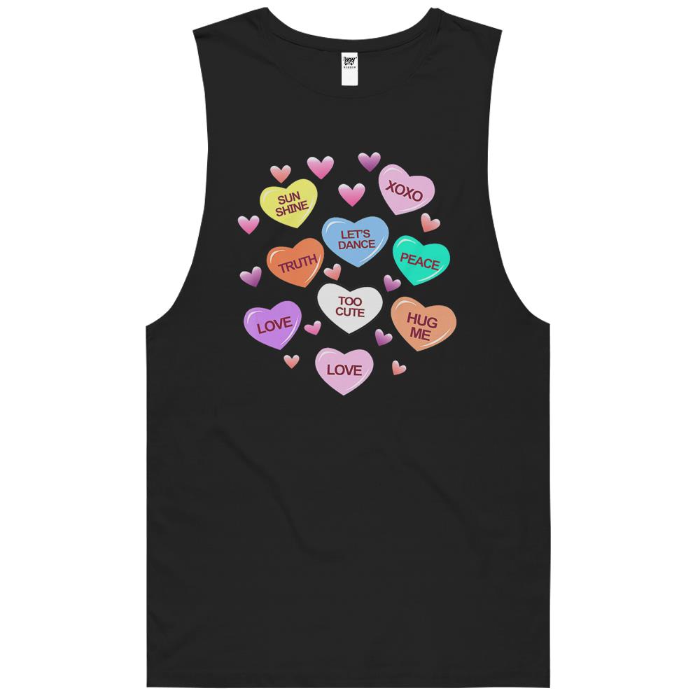 Valentine Candy Heart Shirt Men Women & Valentines Tank Top