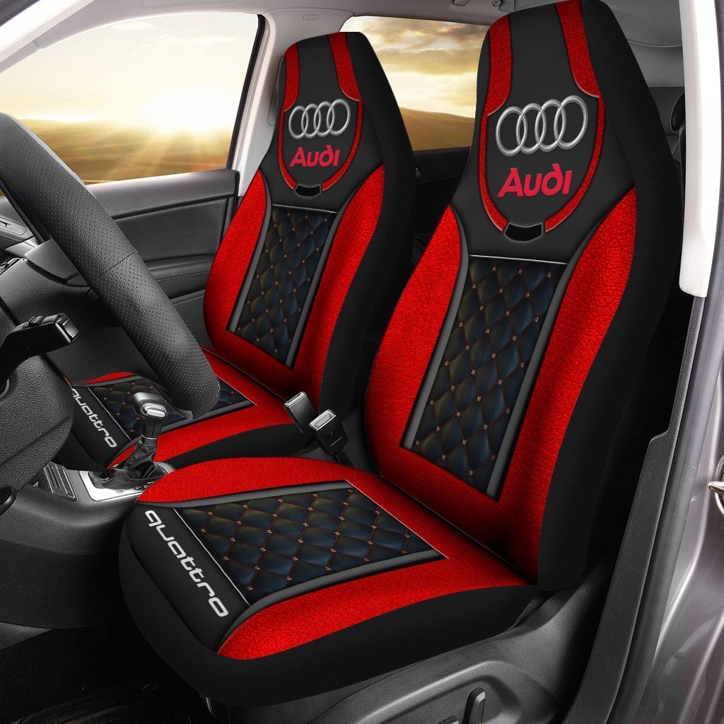 Audi quattro AN-NH Car Seat Cover (Set of 2) Ver1 (Red)