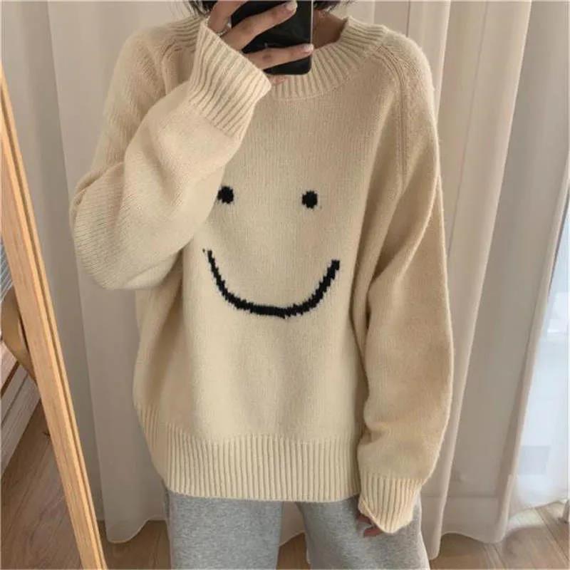 Sweater Women’s Autumn and Winter New Fashion Knitted Sweater Loose Korean Version of The College Style Pullover Top alx