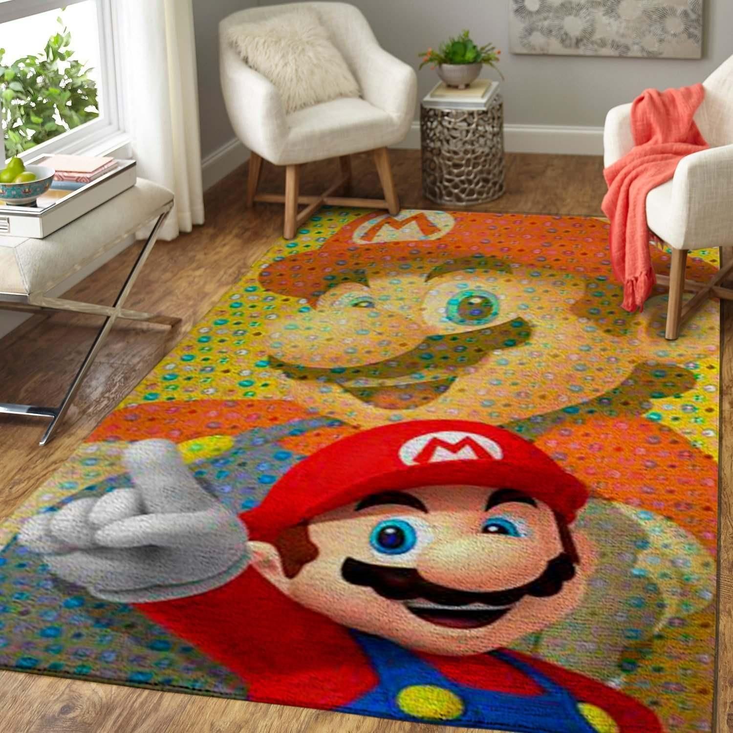 Videogame Fans Mario Video Game Area Rug Chrismas Gift