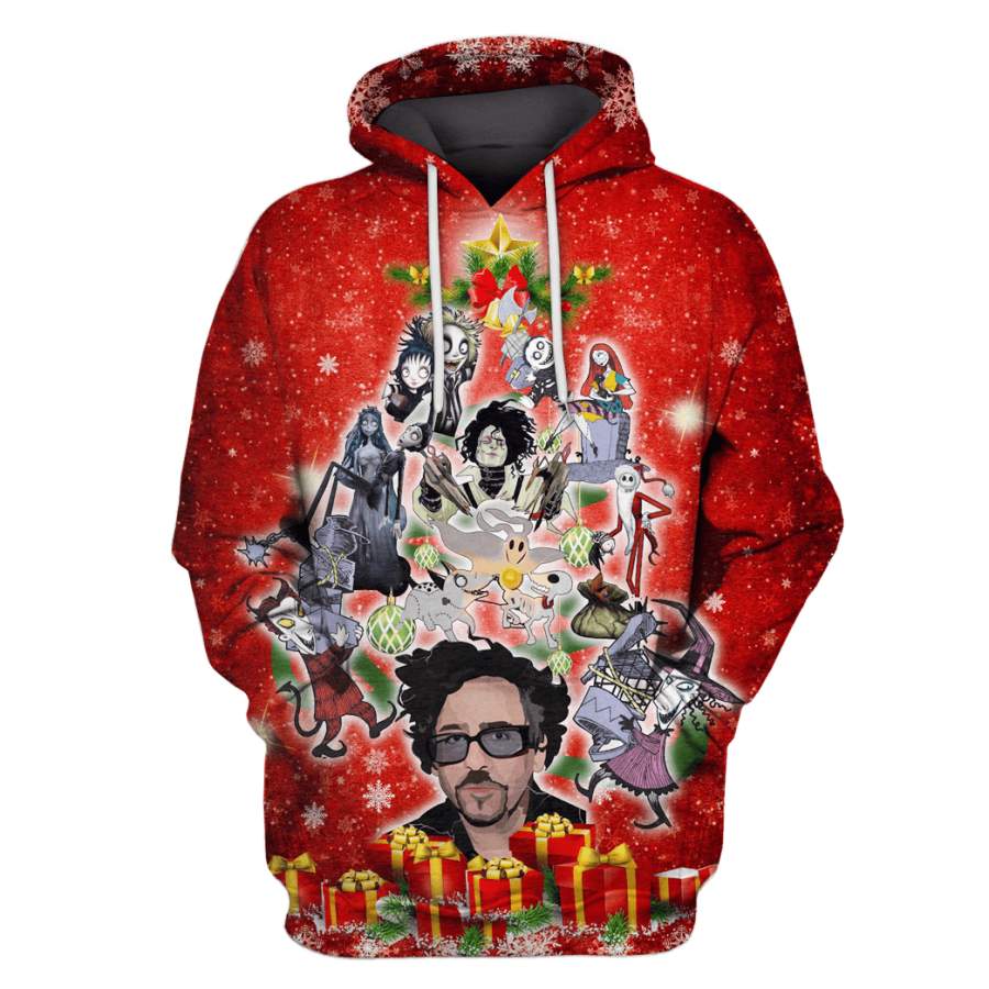 Tim burton Marry Christmas T-Shirts – Zip Hoodies Apparel