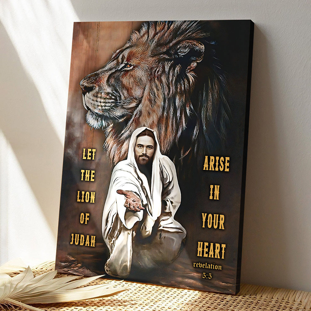 Scripture Canvas Wall Art – Jesus Christ Poster – Let The Lion Of Judah Arise Canvas Poster – Jesus Canvas – Ciaocustom