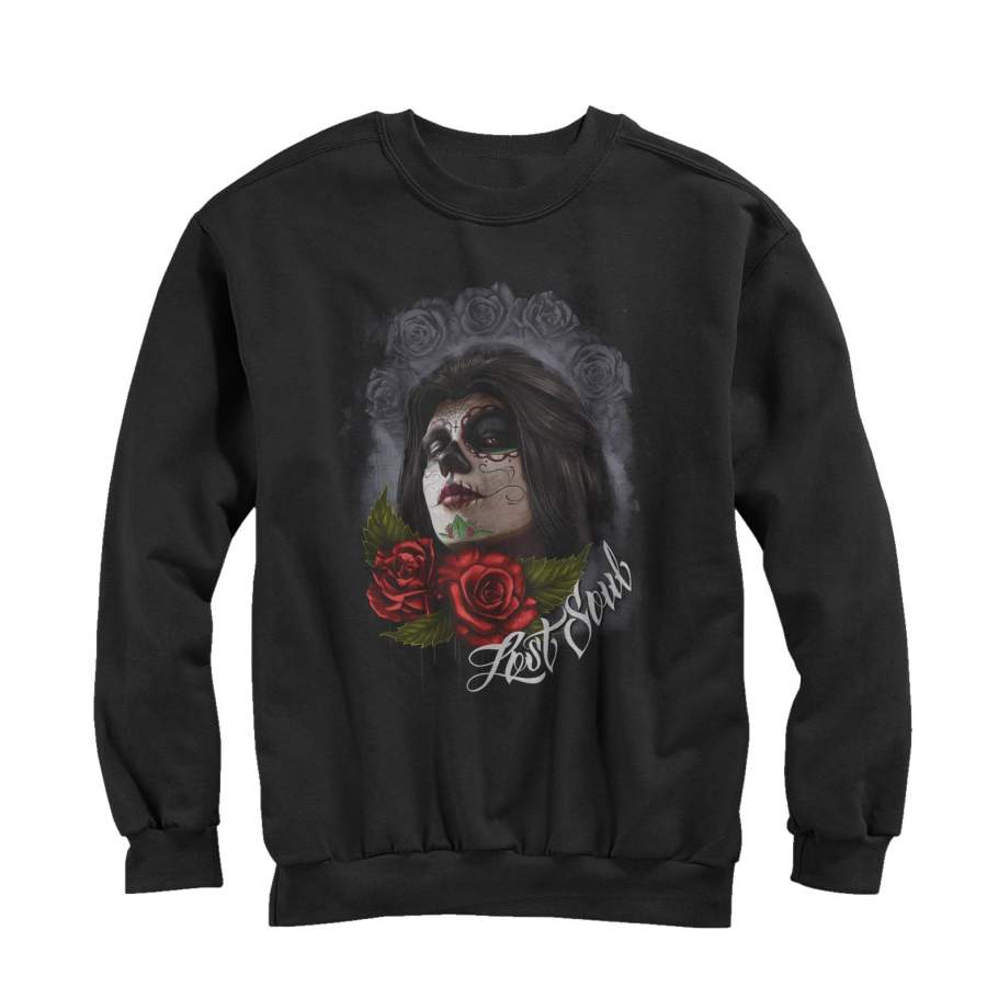 Aztlan Men’s Sugar Skull Lost Soul  Sweatshirt Black