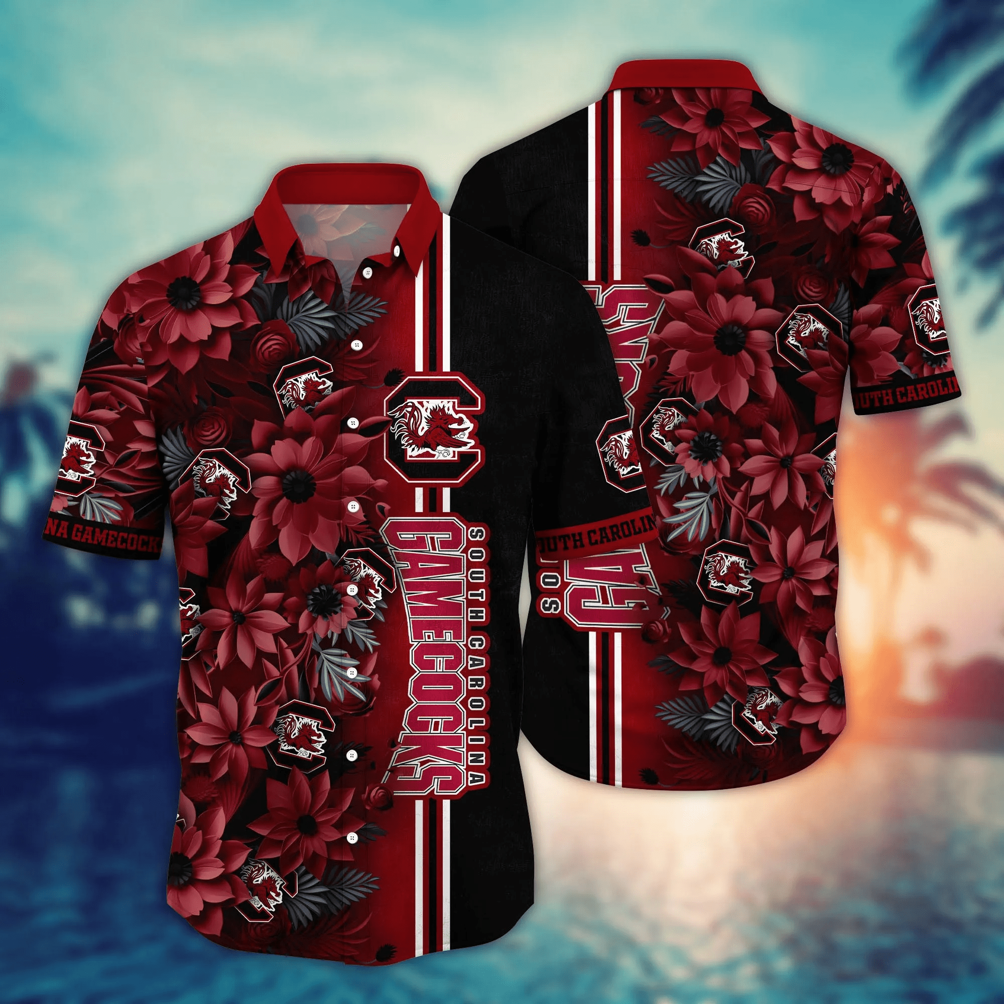 South Carolina Gamecocks NCAA Hawaiian Shirt Custom Travel Aloha Shirt