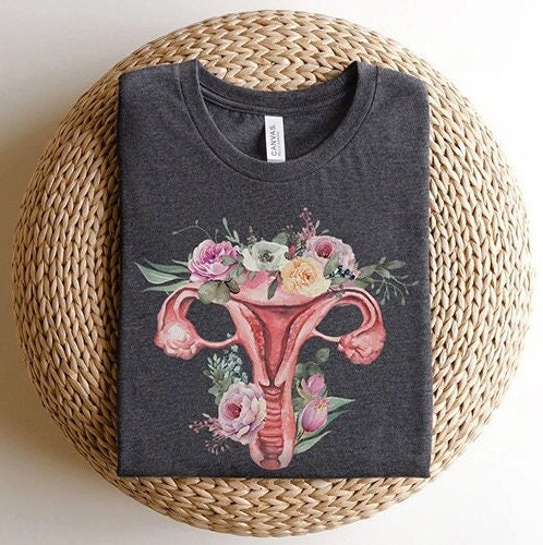 Watercolor Floral Uterus T Shirt, OBGYN L&D Nurse Midwife Tee, Fertility Reproductive Specialist Tshirt, OB Obstetrician Rn Doula Gift