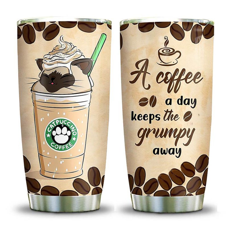 Personalized Tumbler – Coffee Cat Stainless Steel Tumbler – Christmas Gift For You – To My Friend