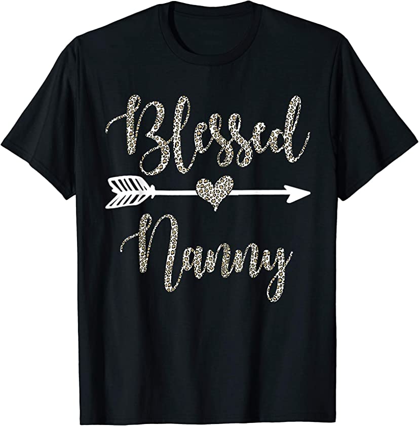 Blessed Nanny Mothers Day Grandma Gift Leopard Women T-Shirt