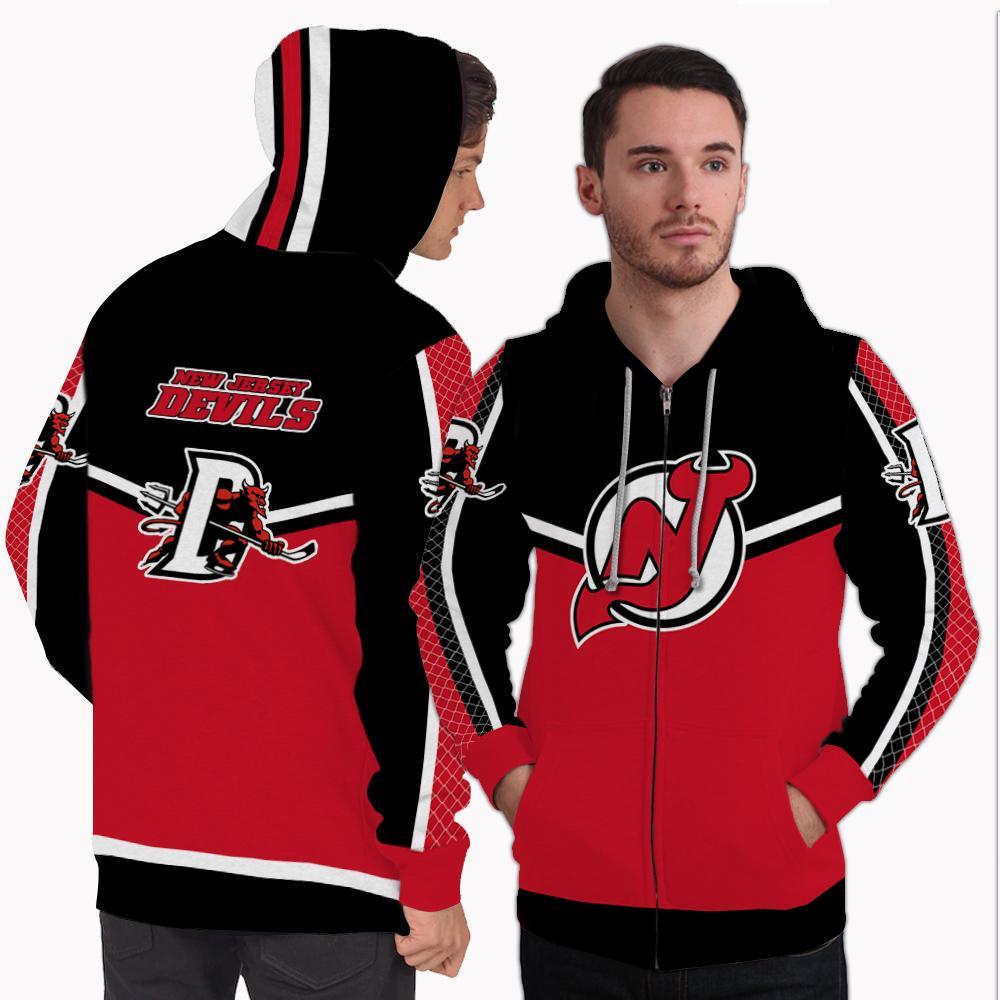 Strong Gorgeous Fitting New Jersey Devils Zip Hoodie