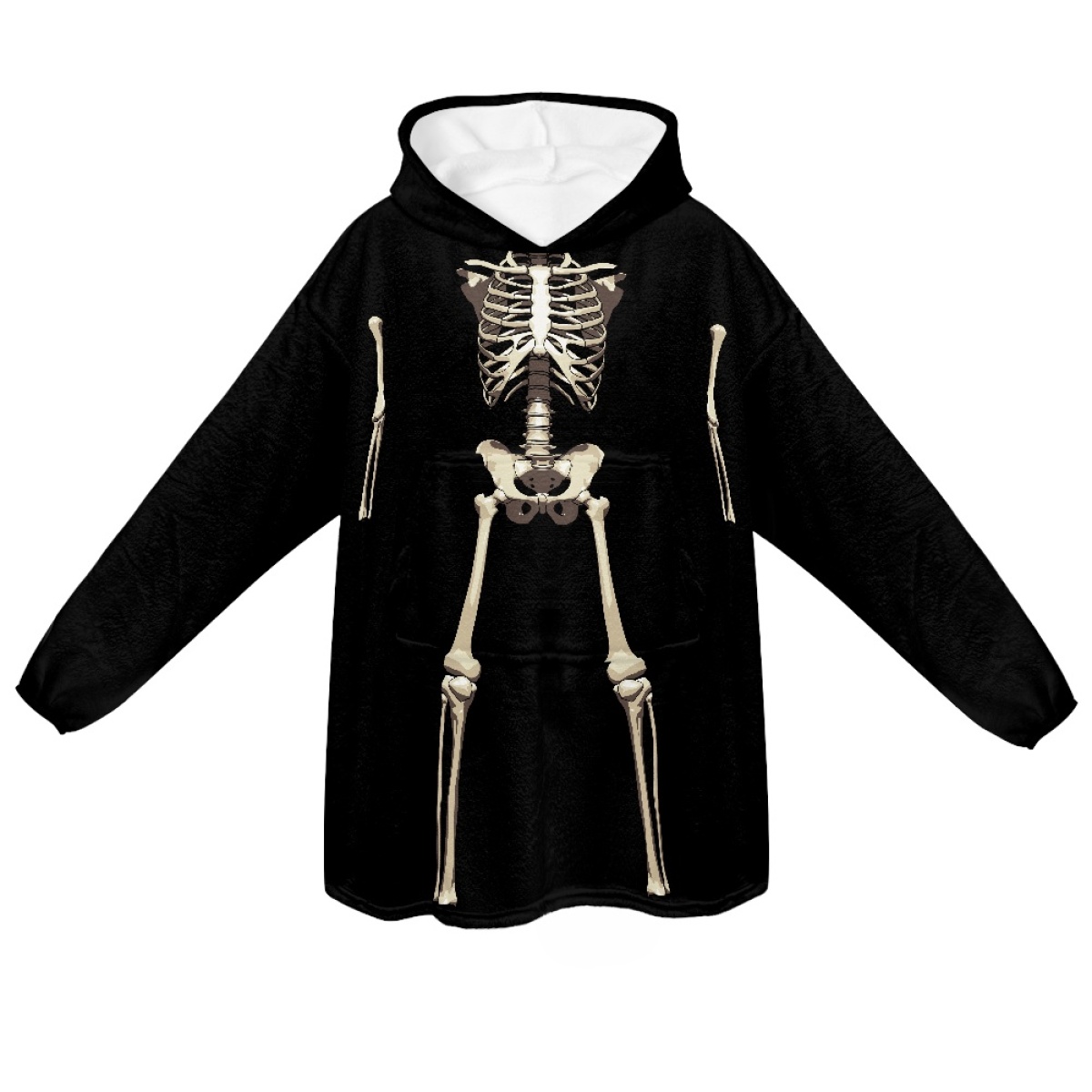 TOADDMOS Winter Wearable Blankets For Adults 3D Skeleton Print Oversized Robe Hoodie Sweatshirts Soft Warm Blankets With Sleeves alx