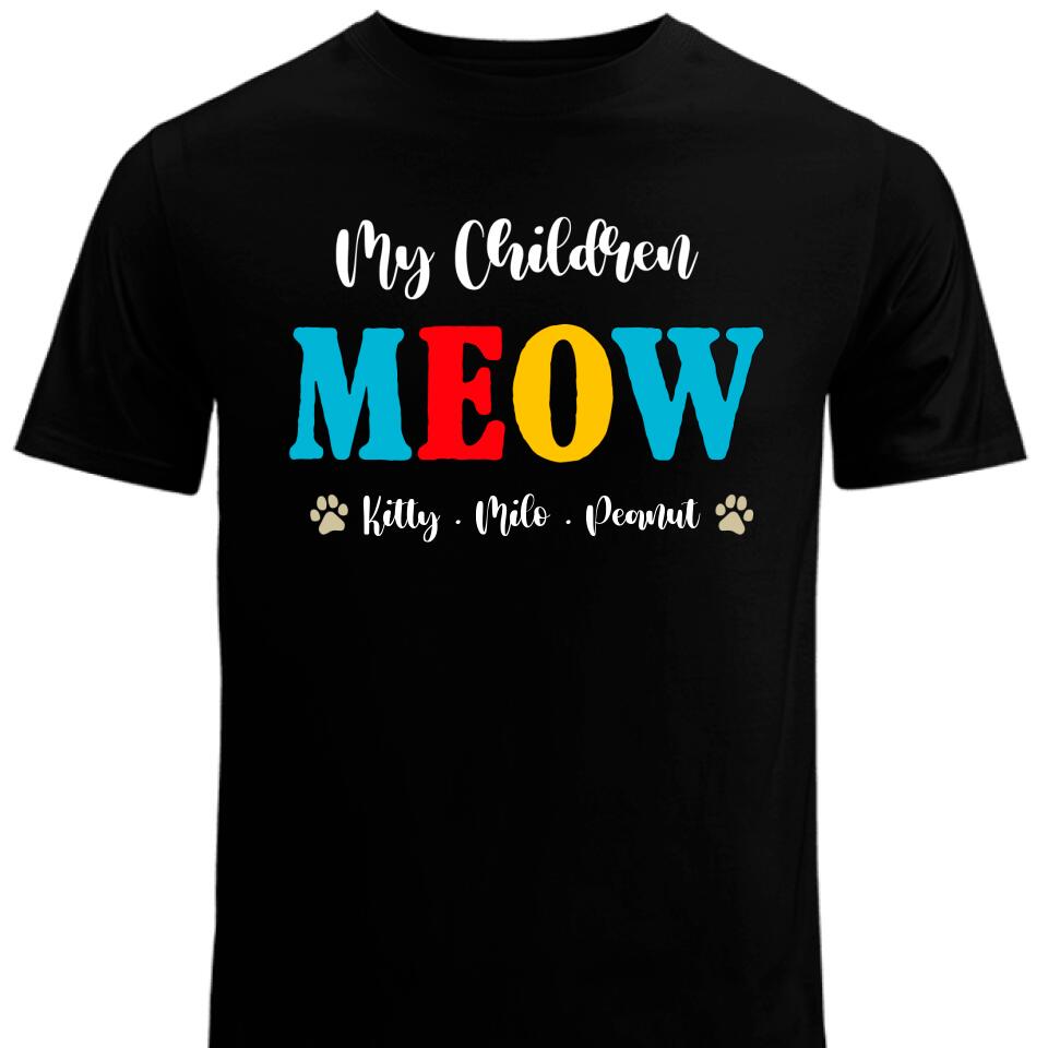 Personalized My Children Meow Custom Cat’S Name T Shirt – Trending Personalized