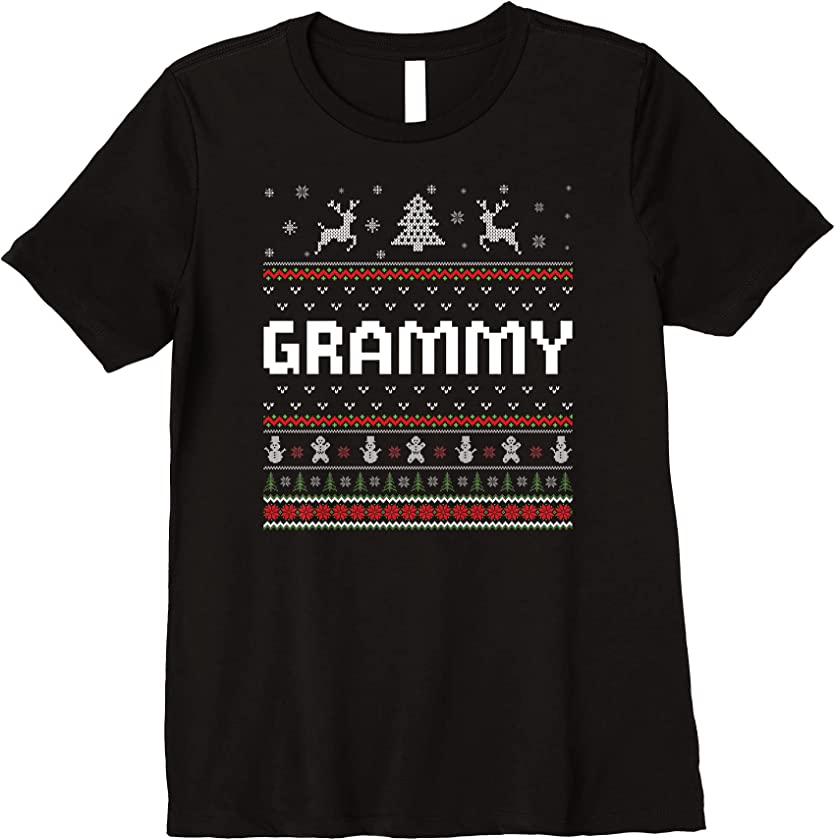 Womens Grammy Ugly Holiday Party Matching Ugly Christmas Sweater Premium T-Shirt