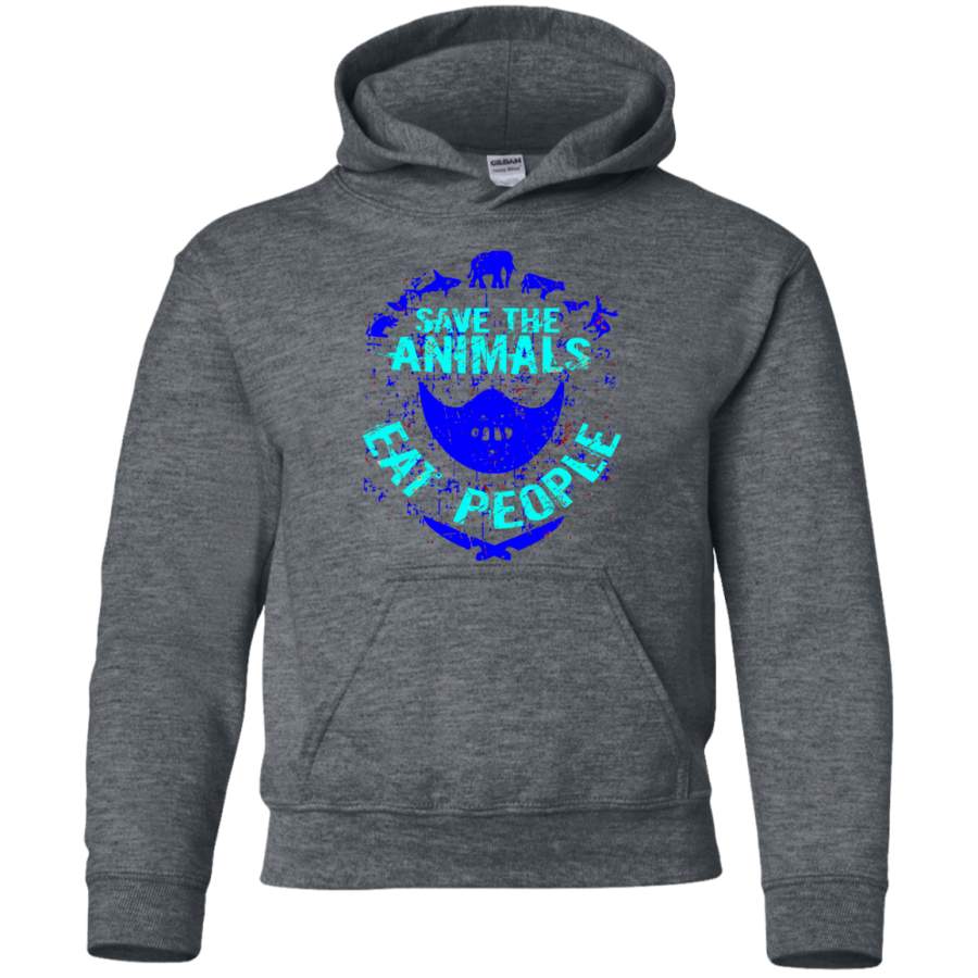 save the animals, EAT PEOPLE2 Youth Pullover Hoodie