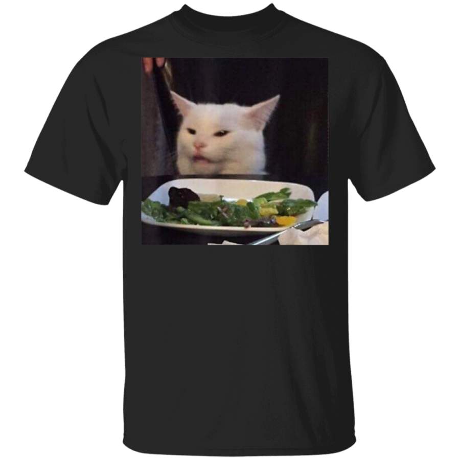 Dinner Table Cat Meme Internet Yelling Confused T-Shirt