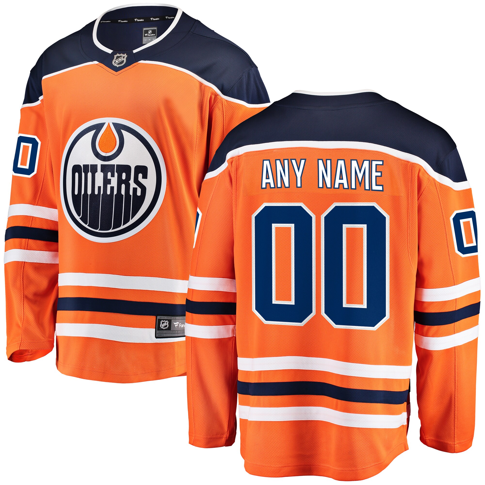 Edmonton Oilers Branded Home Breakaway Custom Jersey – Orange