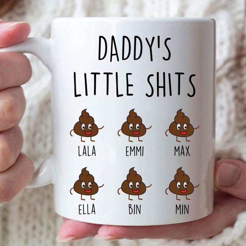 Personalised Daddy’S Little Shits Funny Custom Mug Father’S Day Gift