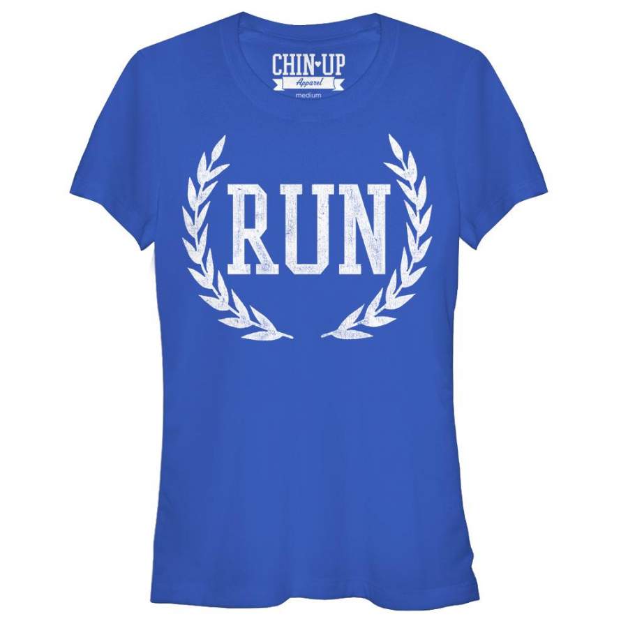 CHIN UP Junior’s Crown of Laurel Run  T Shirt Royal