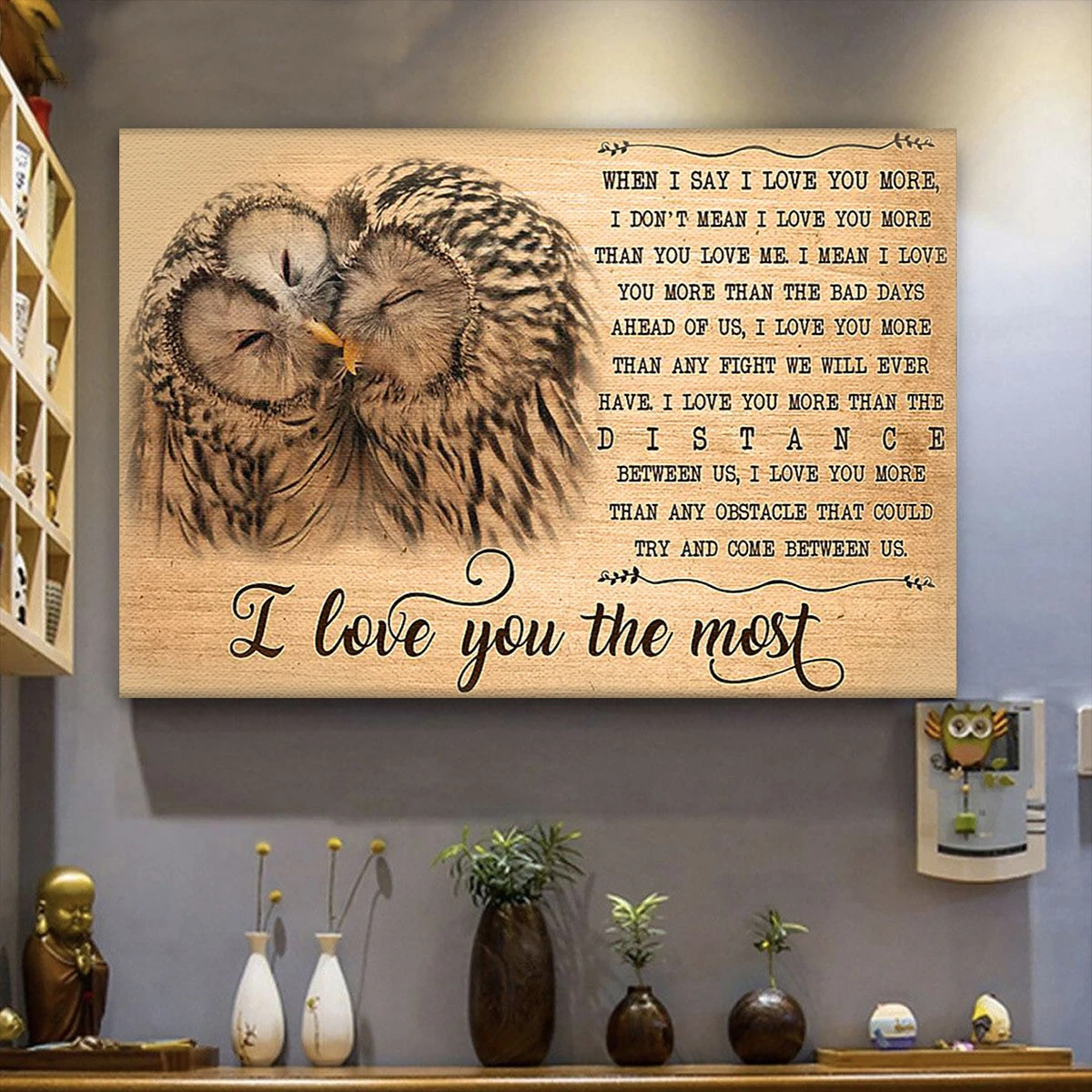 Couple Owl Wall Art Canvas And Poster, Wall Decor, Canvas Instructure