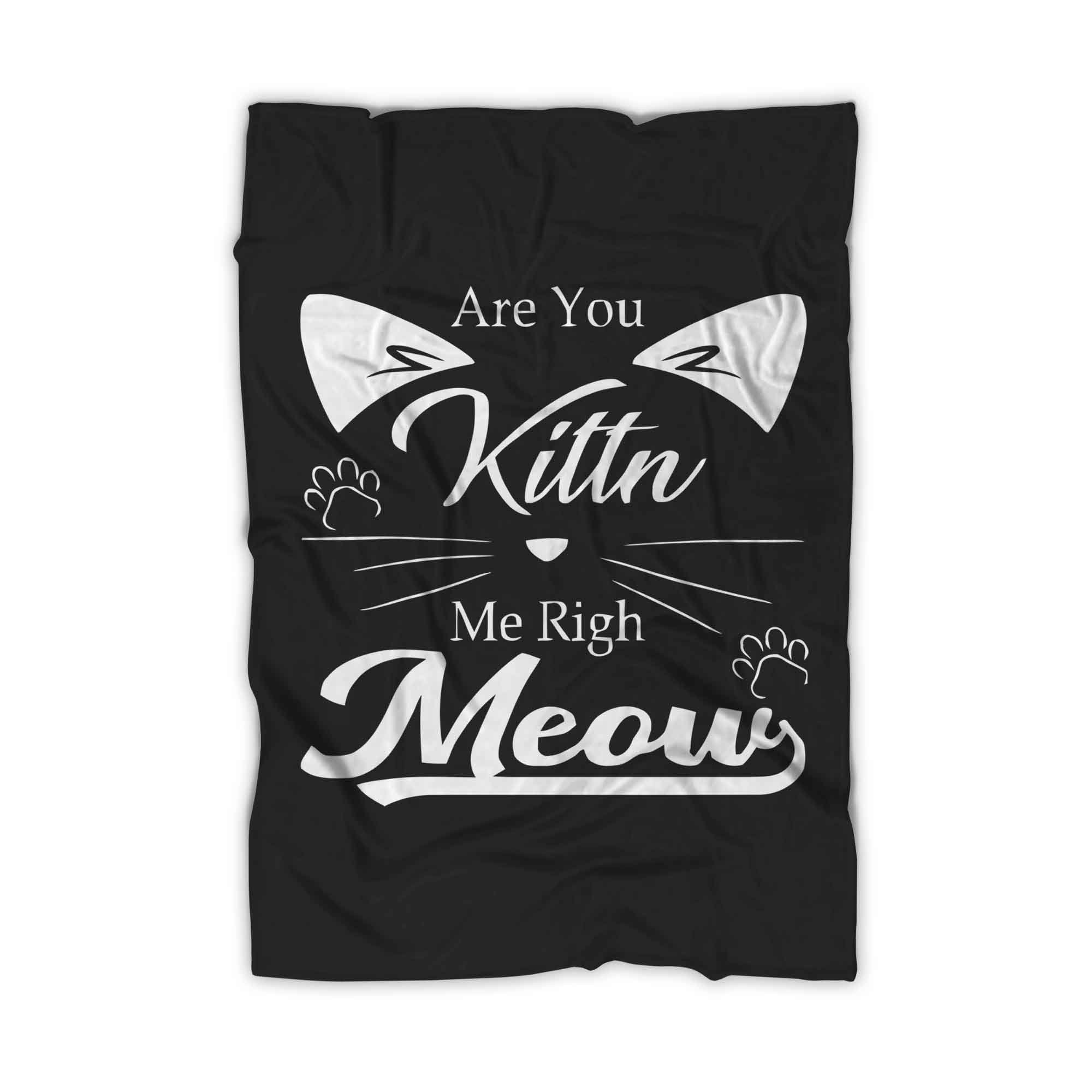 Are You Kitten Me Right Meow Kitty Blanket