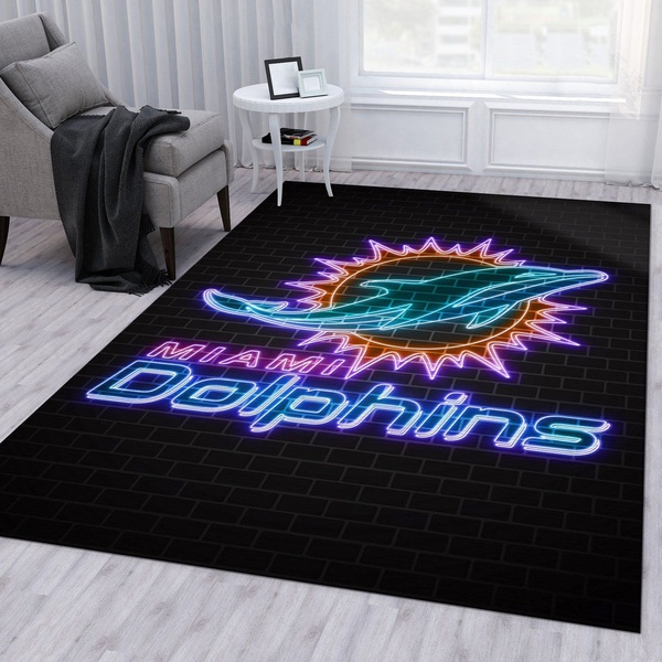 Miami Dolphins Football Rug Living Room Rug Home US Decor