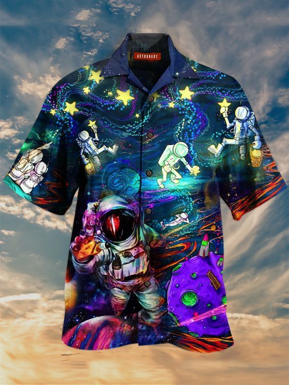 Astronaut Colorful Amazing Design Hawaii Shirt Ha102476